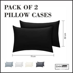 pack black pillow cases pair