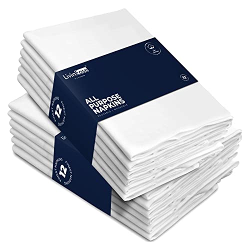 pack of 12 white cotton cloth napkins
