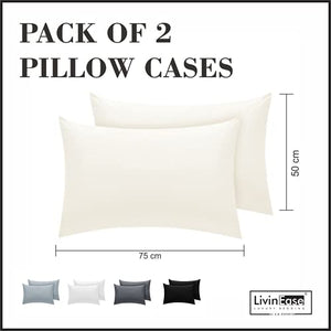 pack of 2 cream pillow cases pair