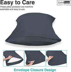 easy to use grey pillow cases pair