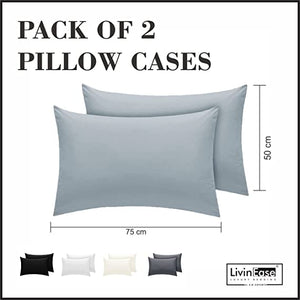 pack of 2 silver pillow cases pair