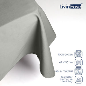 size guide grey table cover