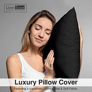 luxury black pillow cover brushed microfiber