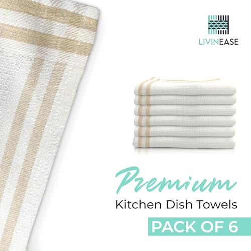 white-brown dish towels pack of 6 for sale