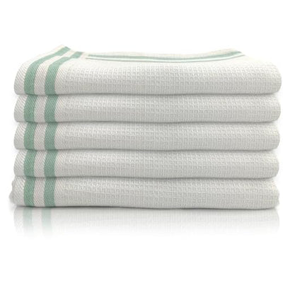 White-Green Tea Towels Pack of 5