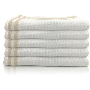 white-brown tea towels pack of 5 for sale