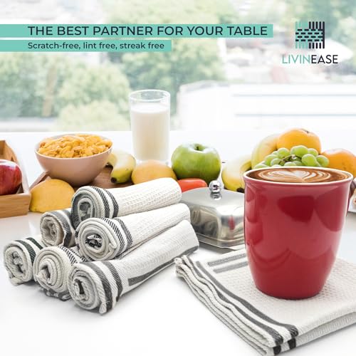 White Black Dish Towels Pack of 6