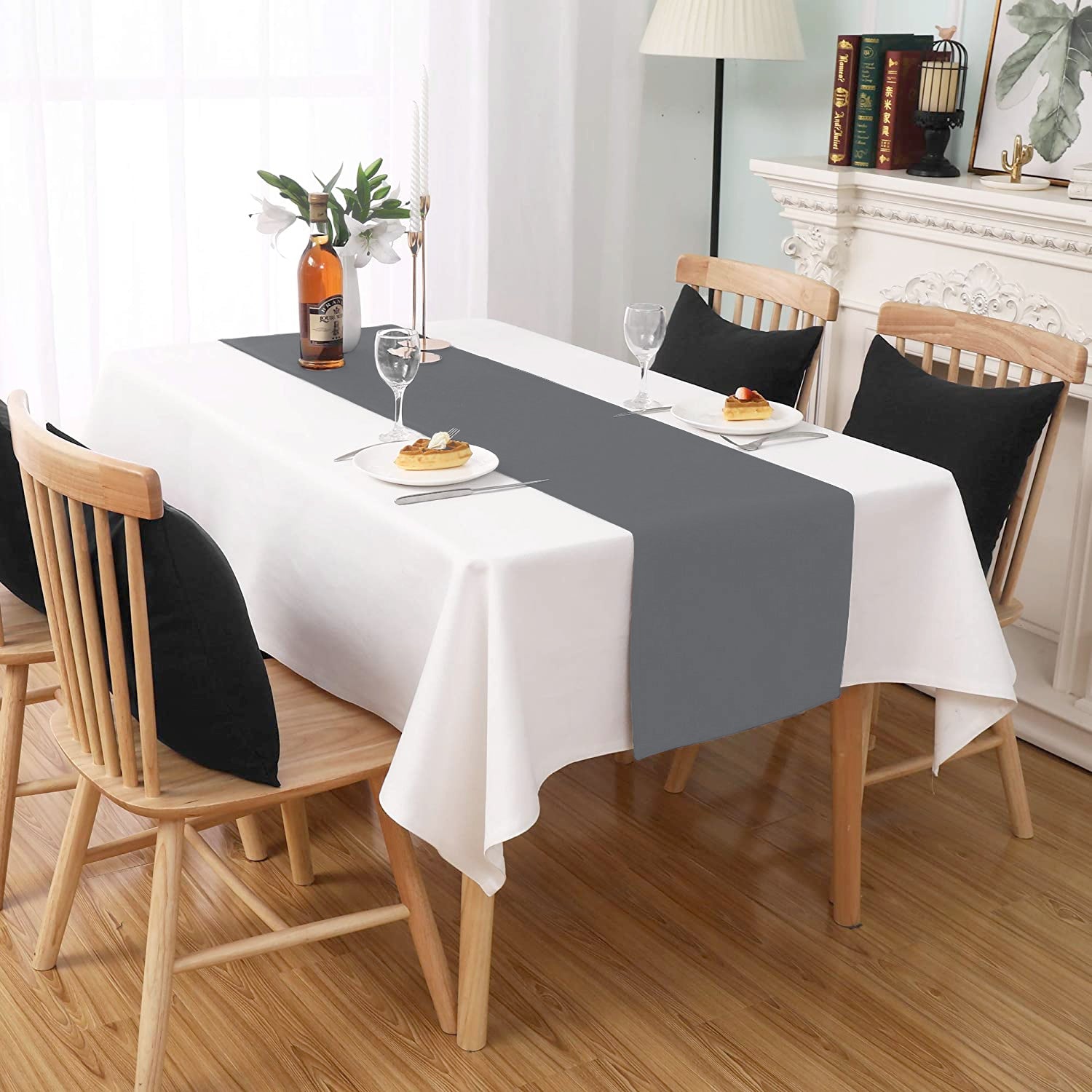 buy charcoal table runner