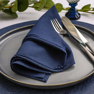 navy cotton cloth napkins for sale