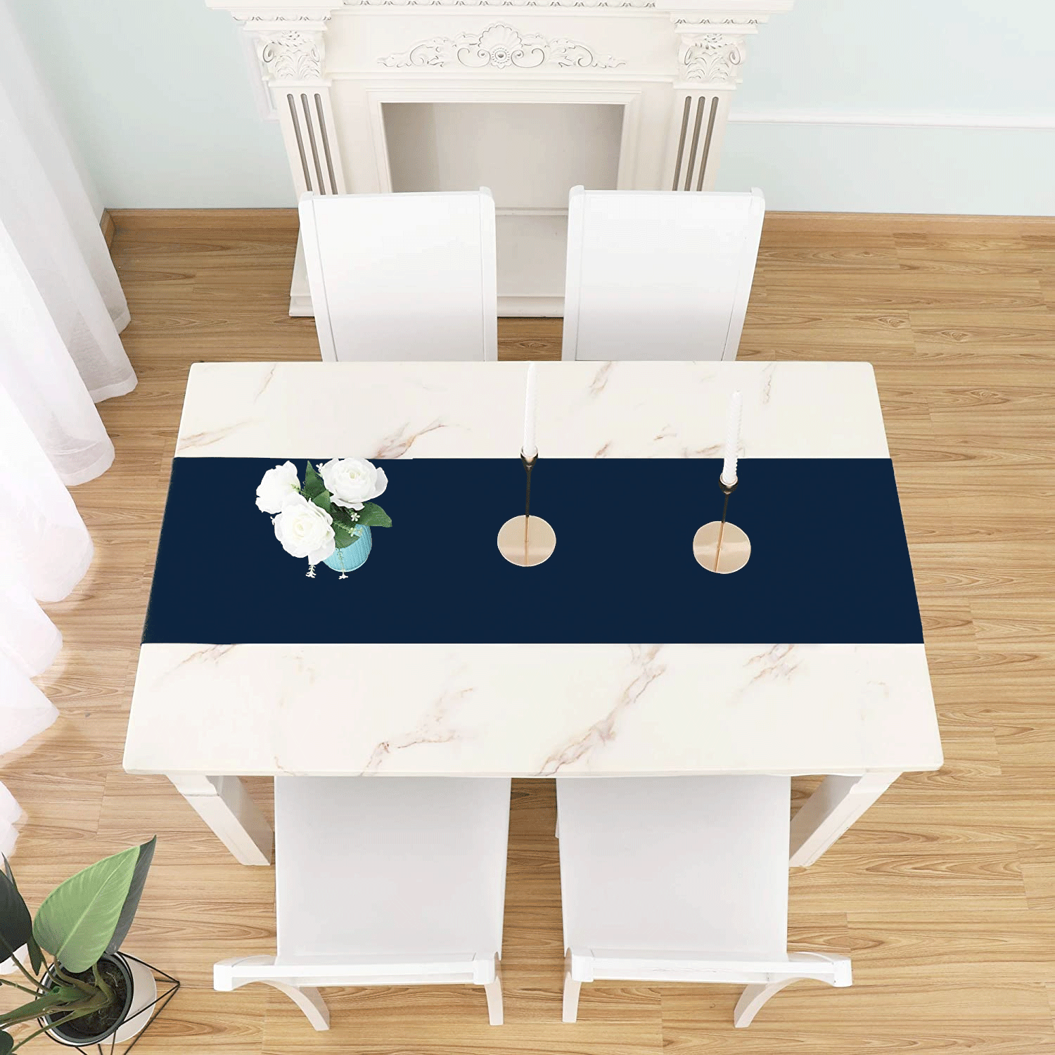 best quality navy table runner