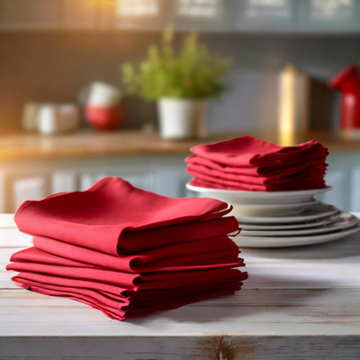 red cotton cloth napkins for sale