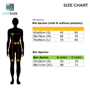 size chart white adjustable bib aprons