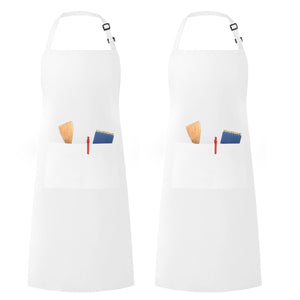 pack of 2 white adjustable bib aprons